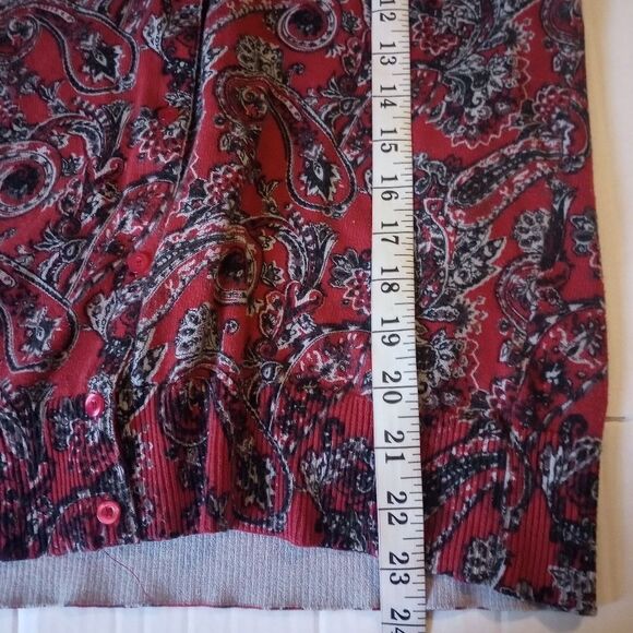 Kim Rodgers paisley print button front sweater - Picture 4 of 7